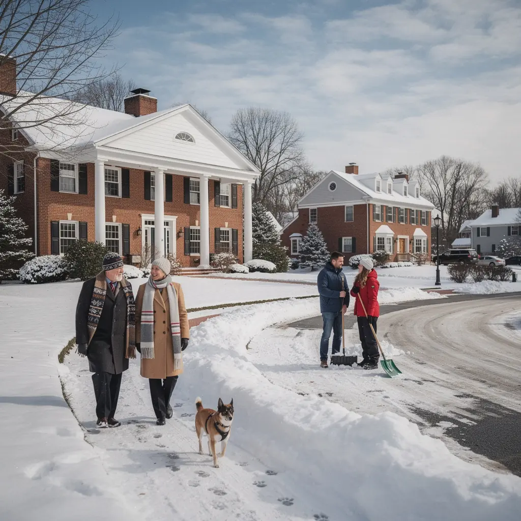 Просторная столовая с большим обеденным столом и стильными люстрами.
