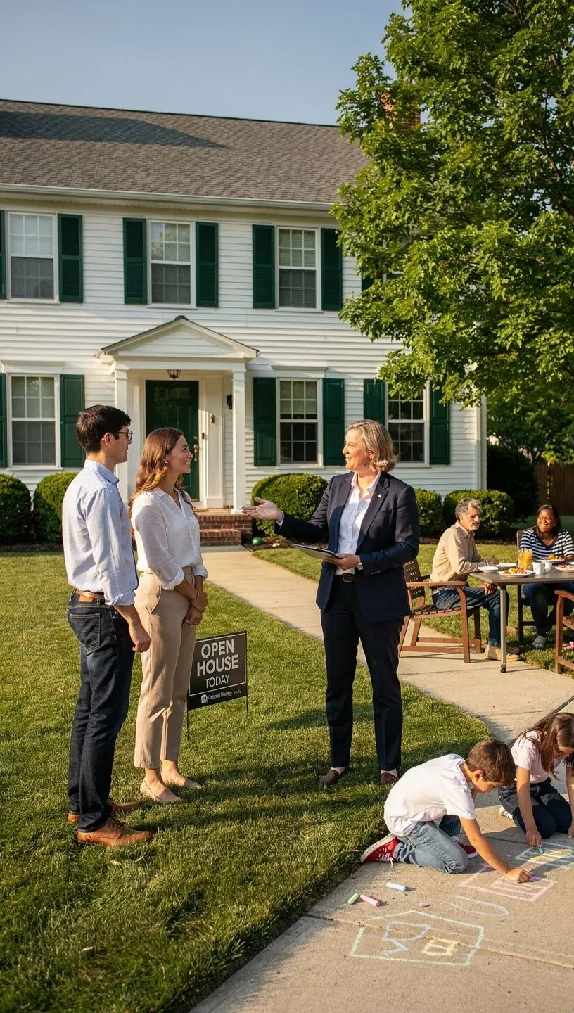 Зеленый сад с цветущими растениями и ухоженной лужайкой вокруг дома.