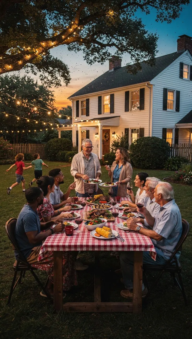 Жилая комната с камином и большими окнами, пропускающими естественный свет.